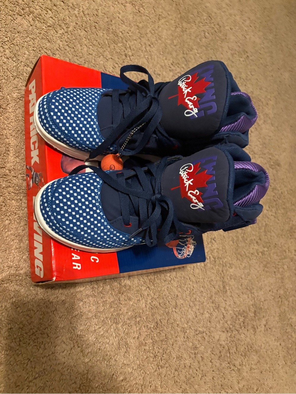 Patrick Ewing Men's Navy and Purple High-Top Athletic Sneakers - Picture 2 of 8